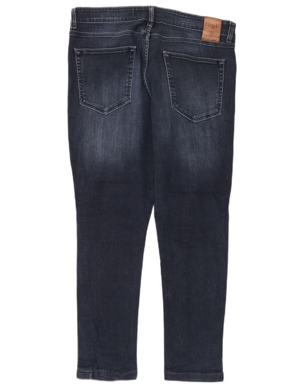 French Connection Mens Distressed Slim Jeans W36 L28 Navy Blue Cotton