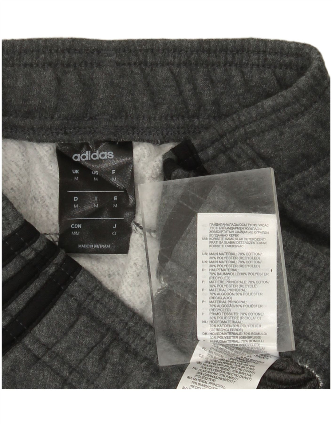 ADIDAS Mens Tracksuit Trousers Joggers Medium  Grey Cotton