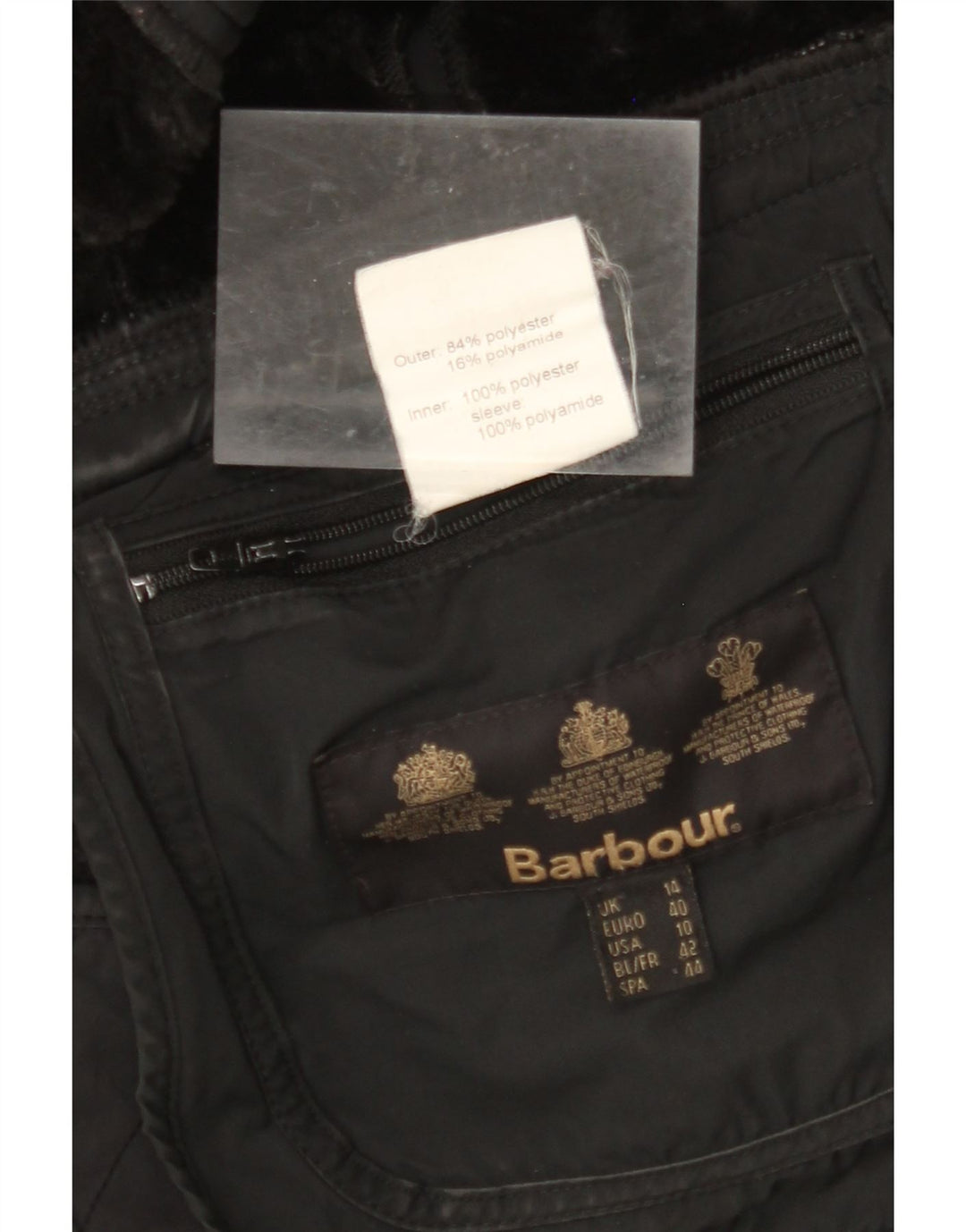 BARBOUR Womens Quilted Jacket UK 14 Medium Black Polyester
