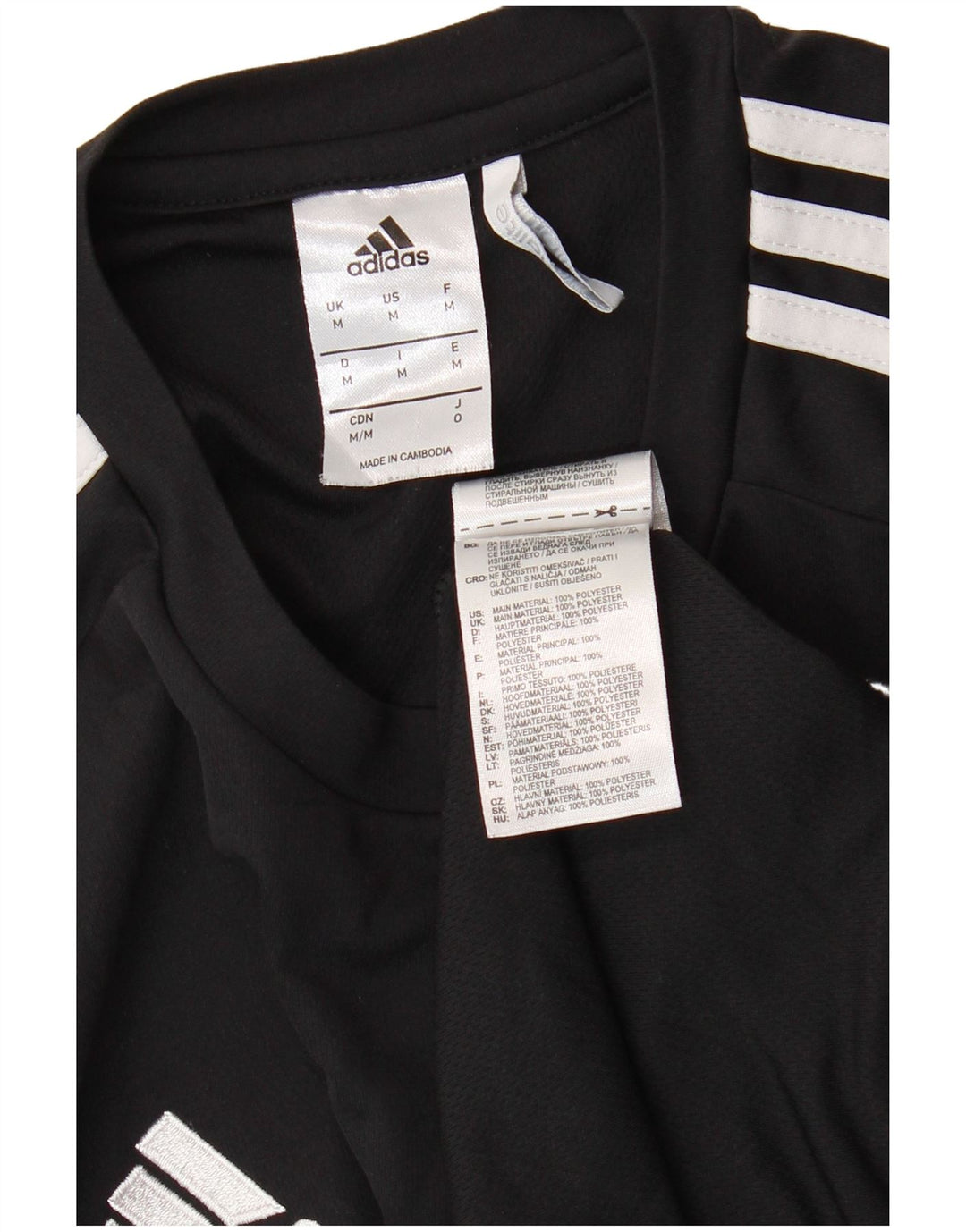 ADIDAS Mens Climalite T-Shirt Top Medium Black Colourblock Polyester