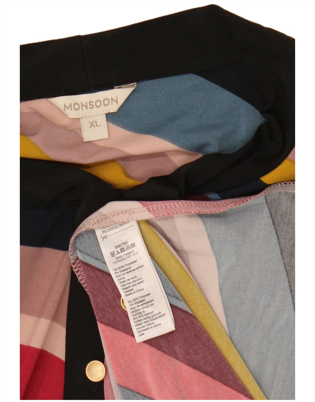 MONSOON Womens Front Tie Maxi Dress UK 18 XL Multicoloured Striped