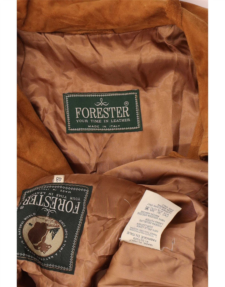 Forester Womens Oversized Overcoat IT 48 XL Brown Leather