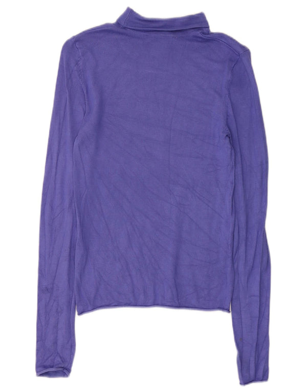 Zara Womens Top Long Sleeve UK 8 Small Purple Viscose