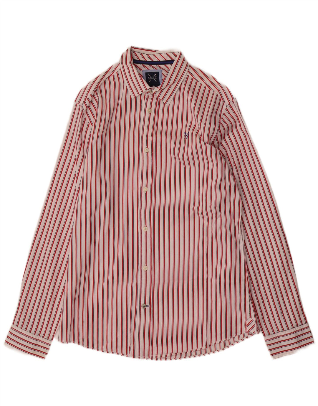 Crew Clothing Mens Shirt Medium Red Striped Cotton