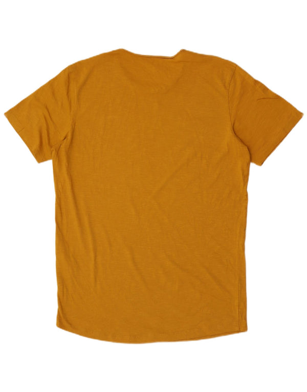 Jack & Jones Mens Regular Fit T-Shirt Top Medium Yellow Cotton