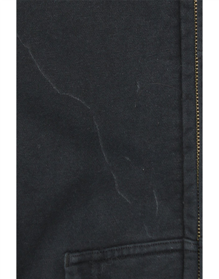 NIKE Mens Zip Hoodie Sweater Small Black Cotton