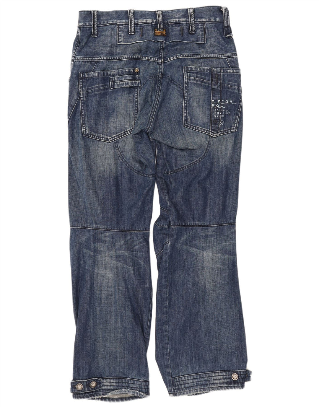 G-STAR Mens Cargo Straight Jeans W32 L32 Blue Cotton