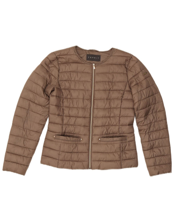Esprit Womens Oversized Padded Jacket UK 6 XS Brown Polyester
