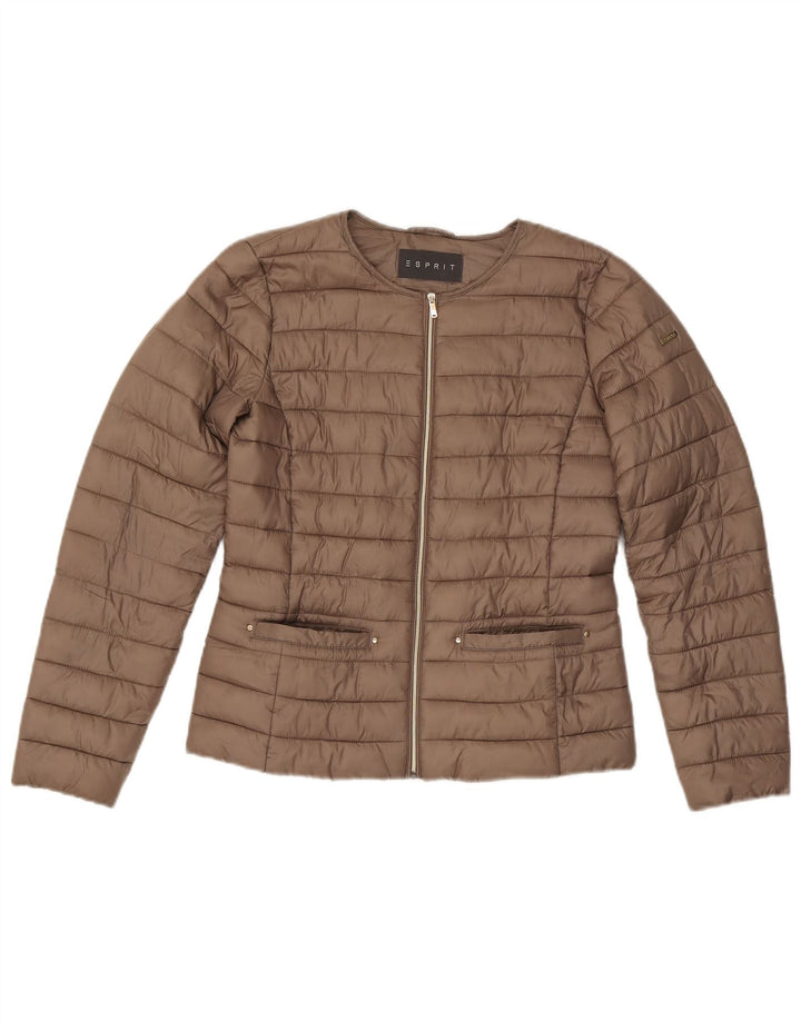 Esprit Womens Oversized Padded Jacket UK 6 XS Brown Polyester