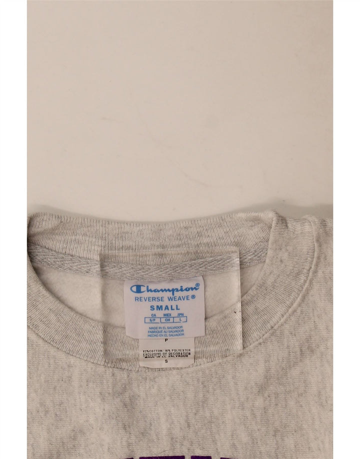 Champion Mens Graphic Sweatshirt Jumper Small Grey Cotton