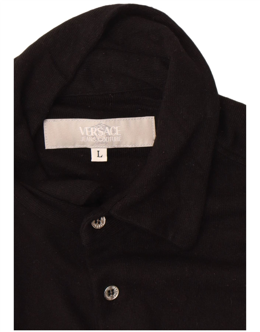 Versace Womens Short Sleeve Shirt UK 14 Large Black