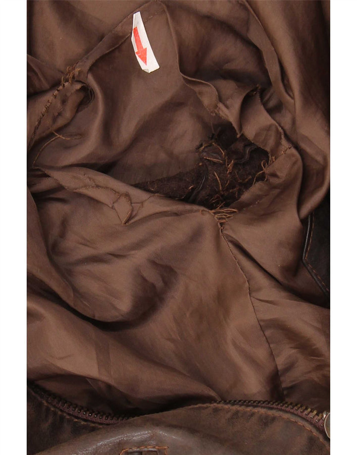 Vintage Mens Leather Jacket UK 36 Small Brown