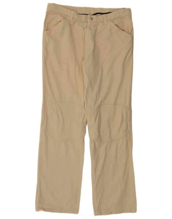 KAPPA Mens Graphic Straight Casual Trousers XL W38 L35 Beige Cotton