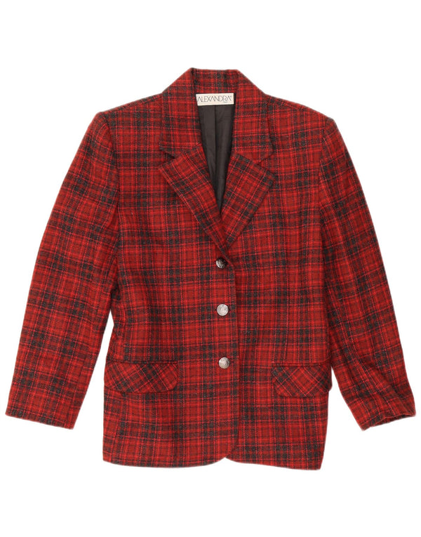 ALEXANDRA Womens 3 Button Blazer Jacket IT 46 Large Red Check Wool