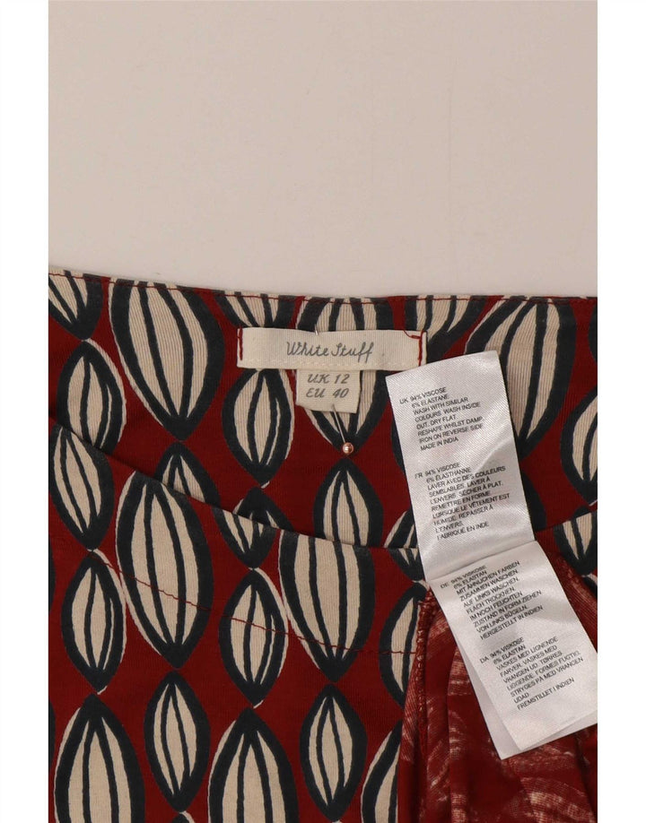 White Stuff Womens Long Sleeve A-Line Dress UK 12 Medium Red Geometric