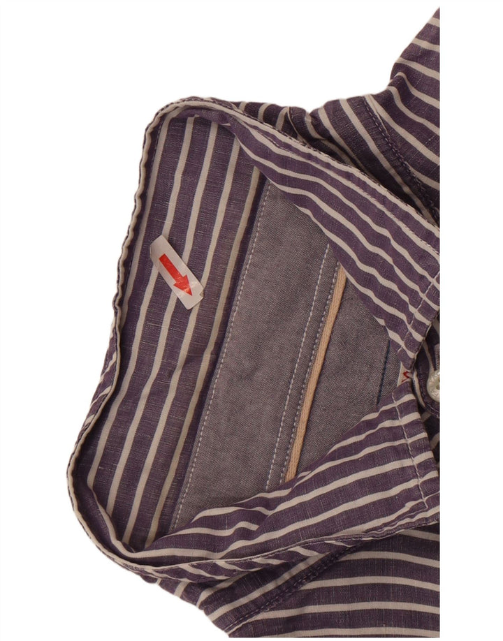 Fat Face Mens Shirt XL Navy Blue Striped Cotton