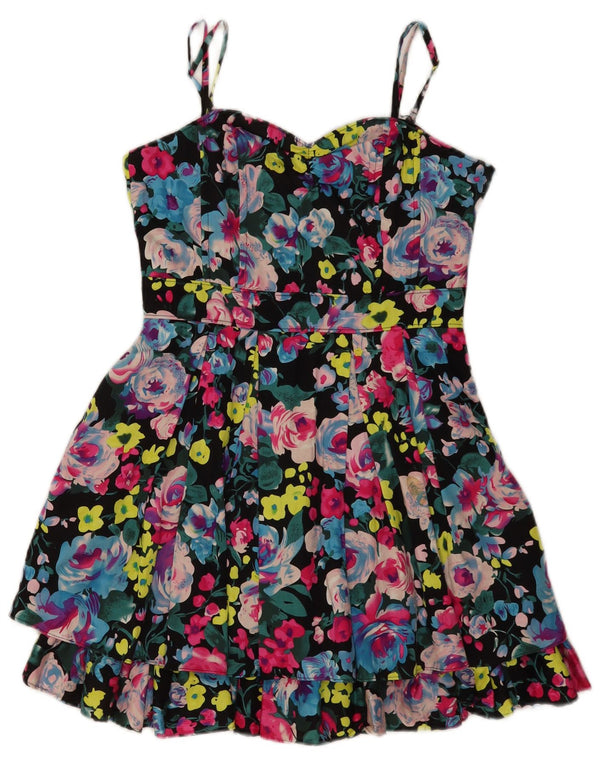 Divided Womens Slip Dress UK 8 Small Multicoloured Floral Cotton