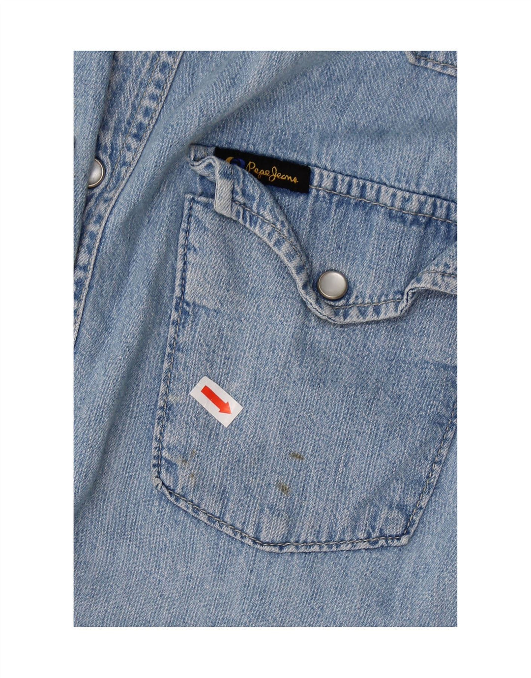 PEPE JEANS Mens Denim Shirt Medium Blue Cotton