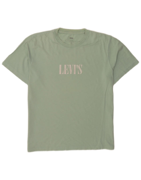 Levi's Mens Relaxed Fit Graphic T-Shirt Top Medium Green Cotton