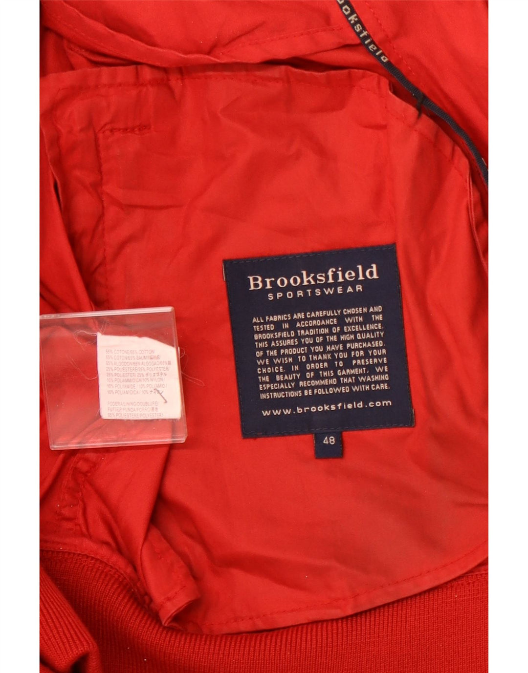 BROOKSFIELD Womens Bomber Jacket IT 48 XL Red Cotton