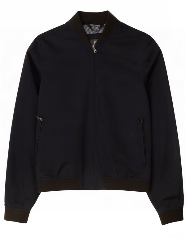 Marks & Spencer Mens Bomber Jacket UK 36 Small Navy Blue Colourblock