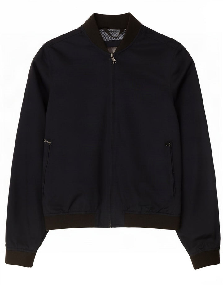 Marks & Spencer Mens Bomber Jacket UK 36 Small Navy Blue Colourblock