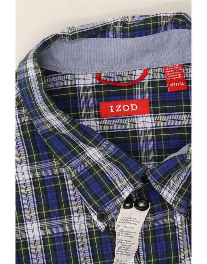 IZOD Mens Shirt XL Navy Blue Check Cotton Vintage Izod and Second-Hand Izod from Messina Hembry 