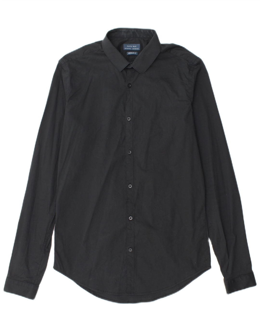 ZARA Mens Slim Fit Shirt Small Black Cotton