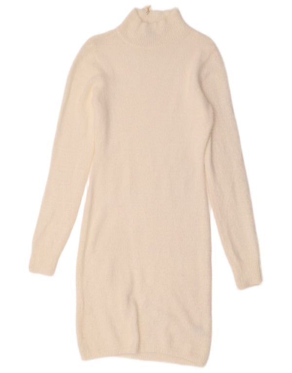 Jessica Simpson Womens Long Sleeve Jumper Dress UK 10 Small White Nylon