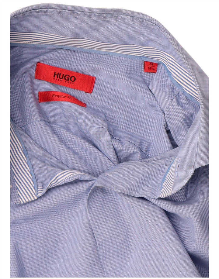 Hugo Boss Mens Regular Fit Shirt Size 39 15 1/2 Medium Blue Cotton