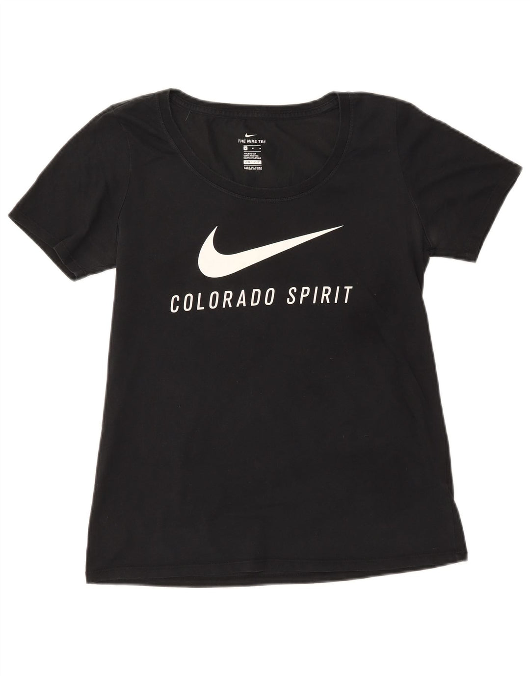 NIKE Womens Colorado Spirit Graphic T-Shirt Top UK 12 Medium Black Cotton