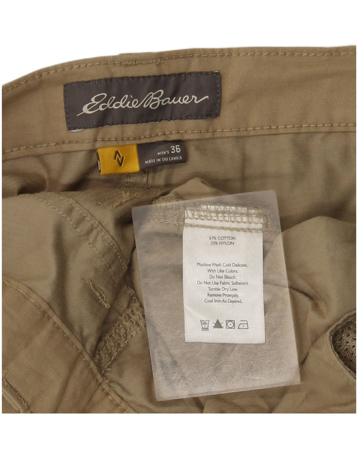 EDDIE BAUER Mens Cargo Shorts W36 Large Beige Cotton