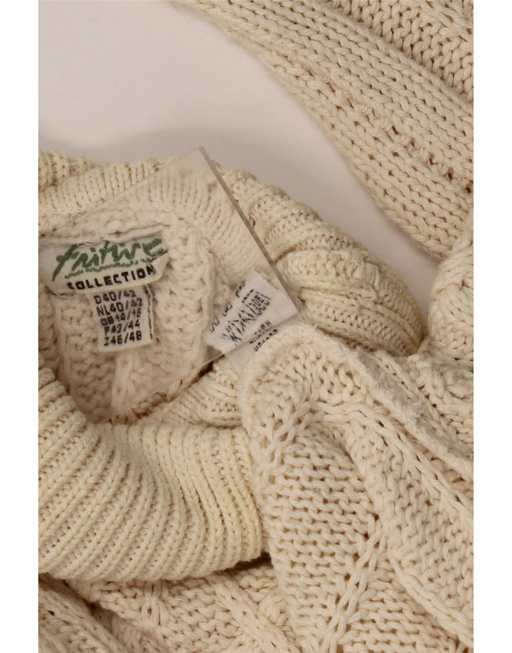 FRITZI Womens Oversized Roll Neck Jumper Sweater UK 14/16 Large Beige