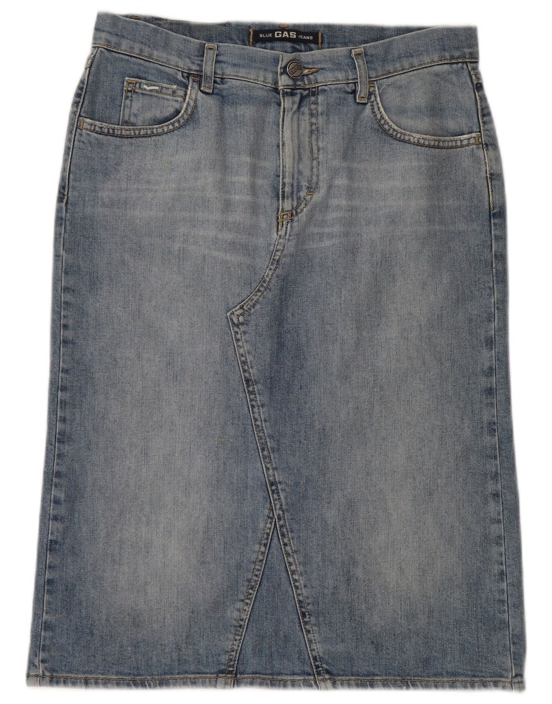 Gas Womens Denim Skirt Small W28  Blue Cotton