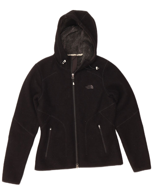THE NORTH FACE Womens Hooded Tracksuit Top Jacket UK 10 Small Black
