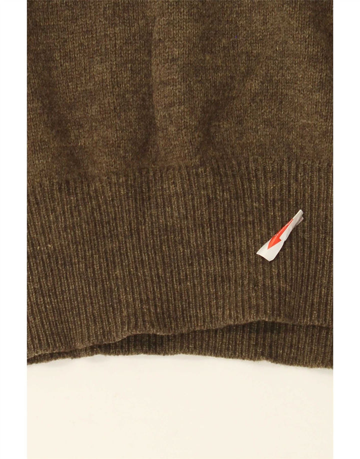 Kappa Mens V-Neck Jumper Sweater XL Green Wool