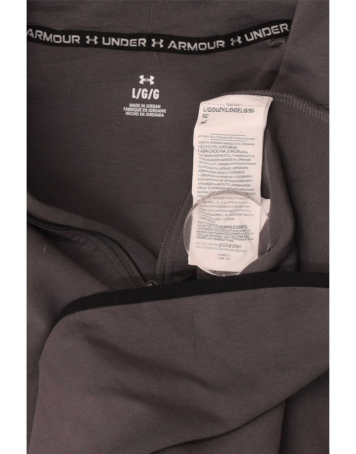 Under Armour Mens Zip Hoodie Sweater Large Grey Polyester