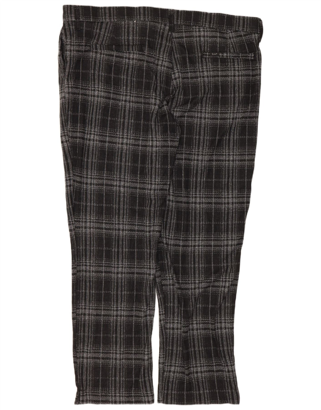 LEE Womens Straight Chino Trousers US 22 3XL W42 L30 Black Check Polyester