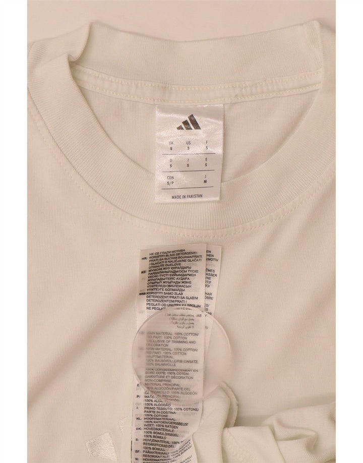 ADIDAS Mens T-Shirt Top Small White Cotton
