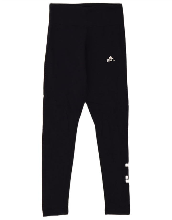 Adidas Womens Graphic Leggings UK 8/10 Small  Navy Blue