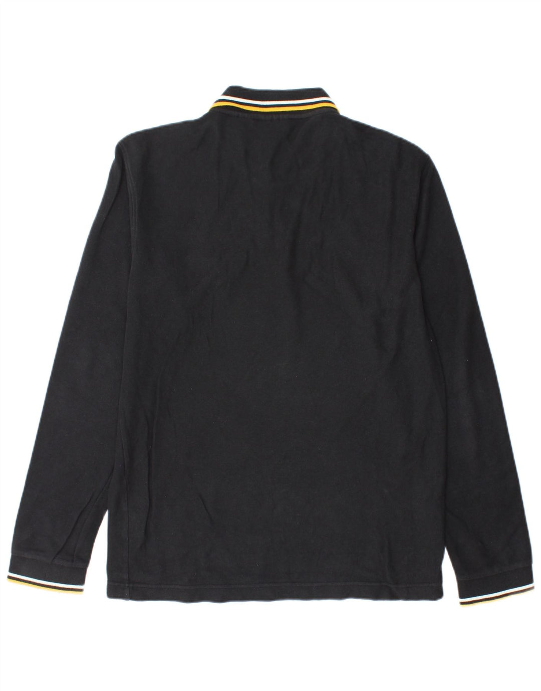 Fila Mens Long Sleeve Polo Shirt Medium Black Cotton