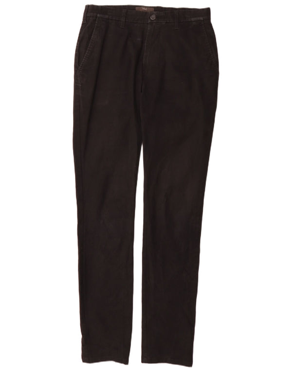Marks & Spencer Mens Slim Chino Trousers W30 L35 Black Cotton