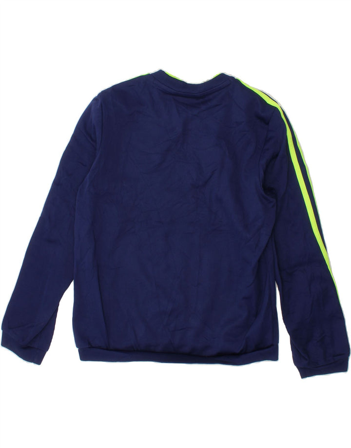 ADIDAS Boys Graphic Sweatshirt Jumper 9-10 Years Medium Navy Blue Vintage Adidas and Second-Hand Adidas from Messina Hembry 