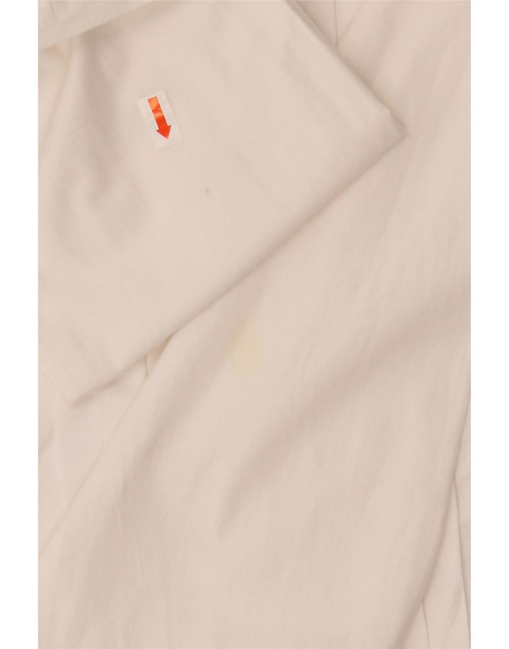 NARACAMICIE Womens Tuxedo Shirt UK 12 Medium White Cotton