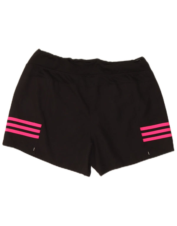 ADIDAS Womens Sport Shorts UK 14 Medium Black Polyester