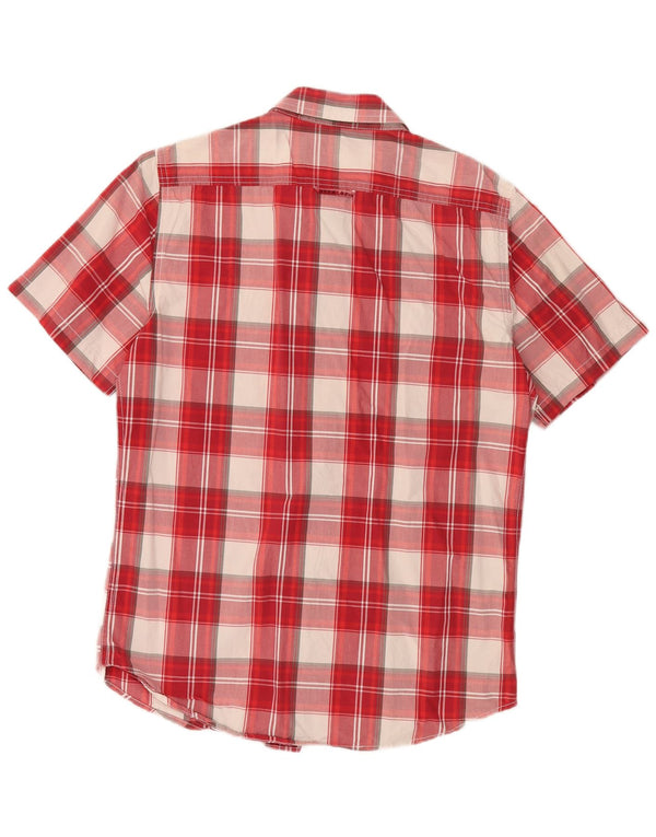 SUPERDRY Mens Short Sleeve Shirt XL Red Check Cotton
