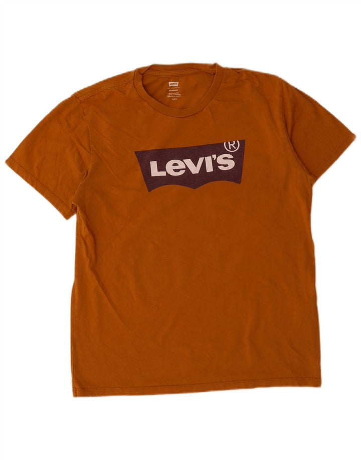 Levi's Mens Standard Fit Graphic T-Shirt Top Medium Brown Cotton