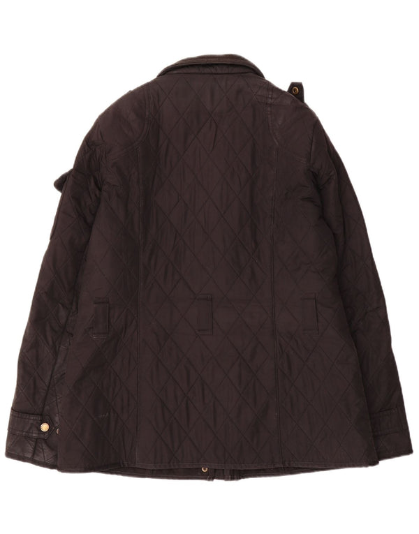 Barbour Womens Quilted Jacket UK 14 Large Black Polyester