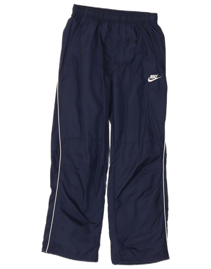 NIKE Boys Tracksuit Trousers 10-11 Years Medium Navy Blue Nylon