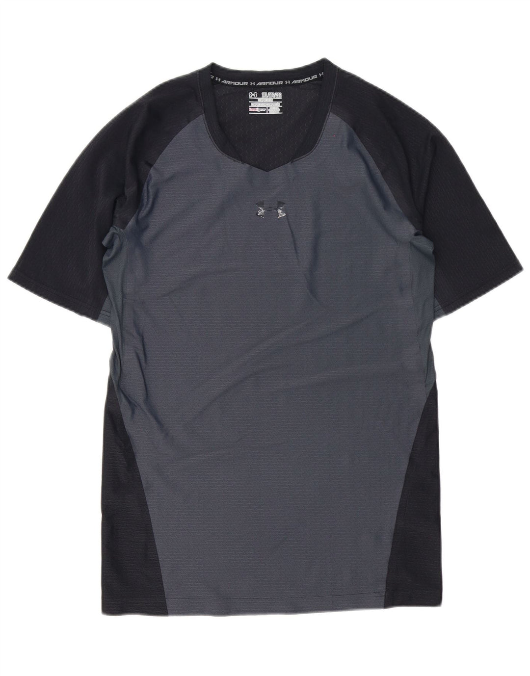 Under Armour Mens Compression T-Shirt Top 2XL Grey Colourblock Polyester
